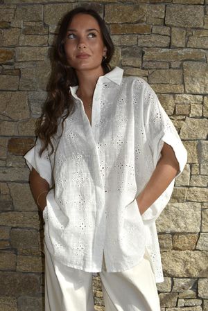 Zeta Otto Minerva Broderie Anglais Blouse